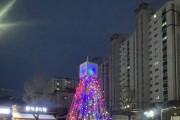 광주 동구 산수동 문화마당에 ‘새 활용 크리스마스트리’ 불 밝혀
