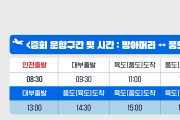 안산시‘풍도·육도’여객선 日 2회 증회… 당일치기 관광 활성화